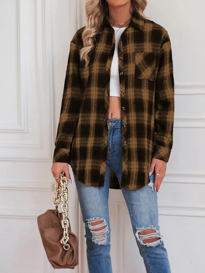 Casual Plaid Button Up Shirt - Tigbul's Variety Fashion Shop