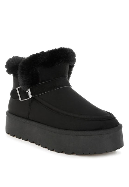 Linka Pin Buckle Detail Snow Boots - Tigbul's Variety Fashion Shop
