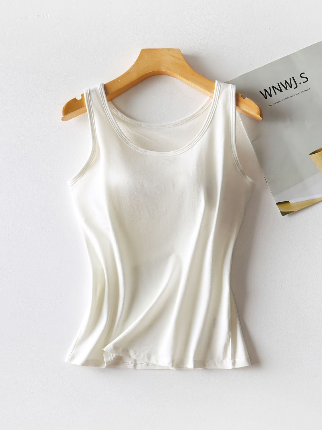 Round Neck Tank with Bra - Tigbul's Variety Fashion Shop