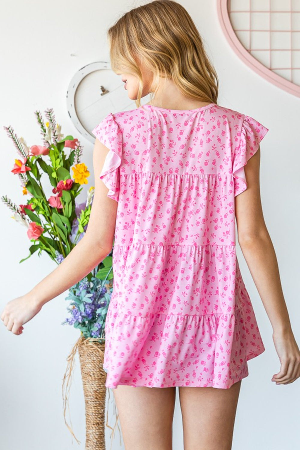 Heimish Full Size Floral Ruffled Tiered Top - Tigbul's Variety Fashion Shop