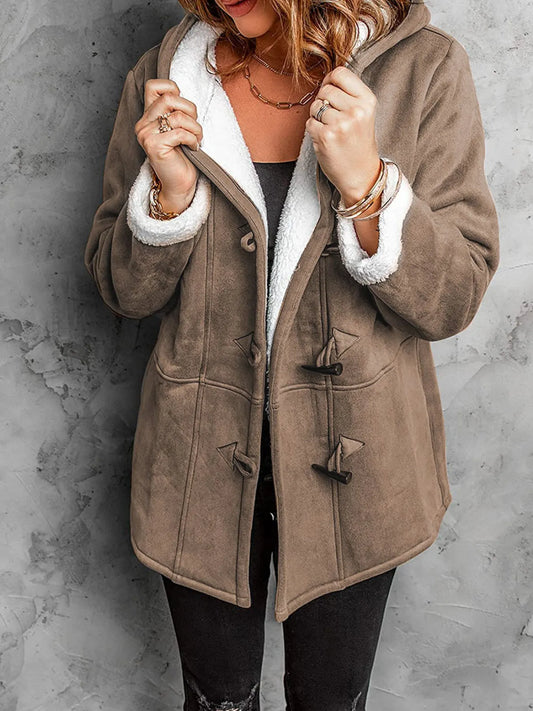 Full Size Cozy Sherpa Lined Toggle Coat with Hood Plus Size - Tigbul's Variety Fashion Shop