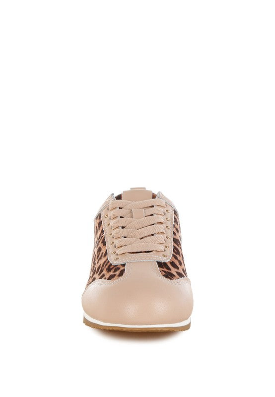 Narati Leopard Print Real Leather Sneakers - Tigbul's Variety Fashion Shop