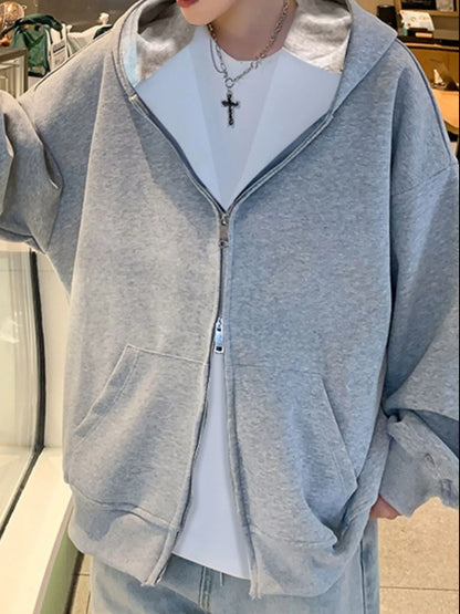Men's Plus Size Zip Up Oversized Hoodie - Tigbul's Variety Fashion Shop