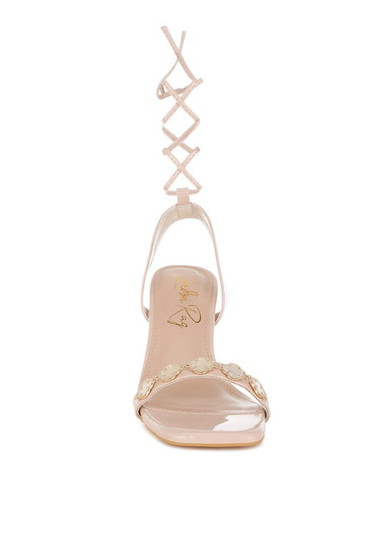 Ebina Charm Detail Spool Heels - Tigbul's Variety Fashion Shop