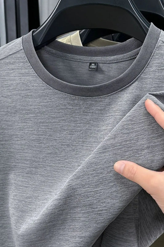Men's Plus Size Round Neck Short Sleeve T-Shirt - Tigbul's Variety Fashion Shop