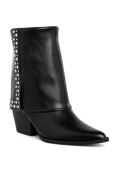 Mariachi Stud Embellished Foldover Boots - Tigbul's Variety Fashion Shop