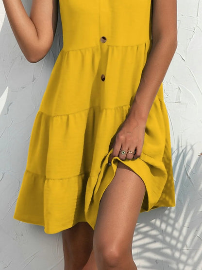 V-Neck Sleeveless Mini Tank Dress - Tigbul's Variety Fashion Shop