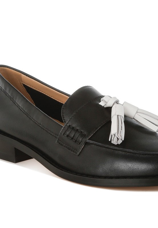 Yelena Real Leather Tassel Loafers - Tigbul's Variety Fashion Shop