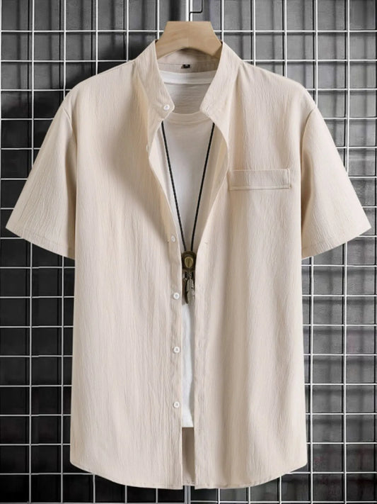 Men's Button Up Short Sleeve Shirt - Tigbul's Variety Fashion Shop