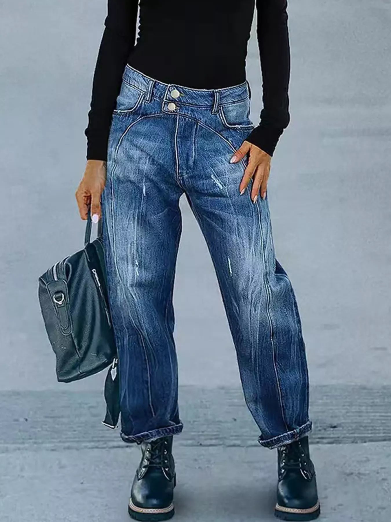 Wide Leg Jeans with Pockets | Tigbuls Variety Fashion Shop