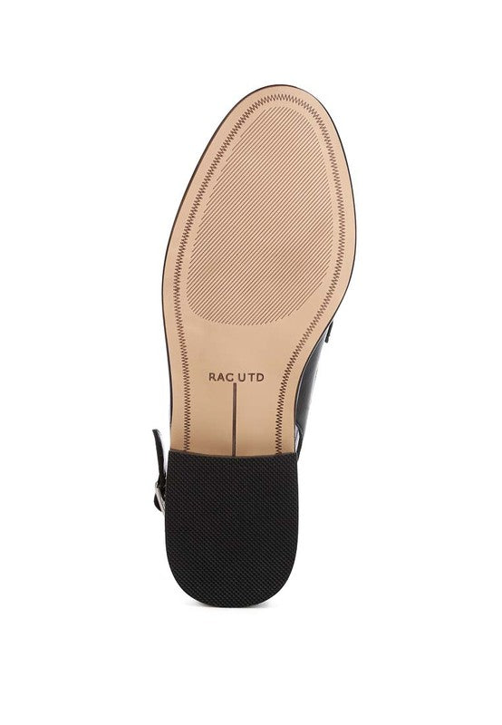 Jemykin Black Genuine Leather Loafer Sandals - Tigbul's Variety Fashion Shop