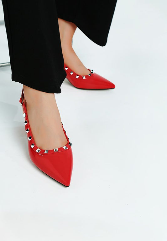 Hiral Stud Embellished Slingback Sandals - Tigbul's Variety Fashion Shop