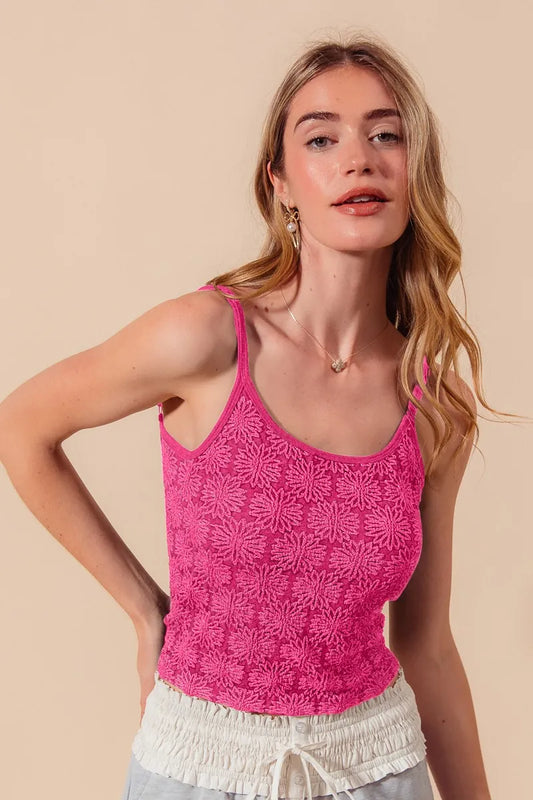 SO ME Two Tone Floral Seamless Tank Top - Tigbul's Variety Fashion Shop