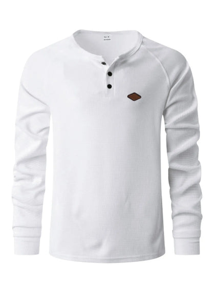 Men's Full Size Button Detail Long Sleeve T-Shirt Plus Size - Tigbul's Variety Fashion Shop