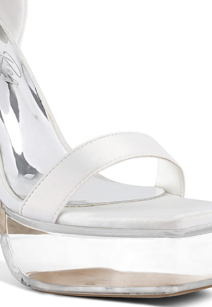 Kiri Satin Clear High Heeled Bow Sandals - Tigbul's Variety Fashion Shop