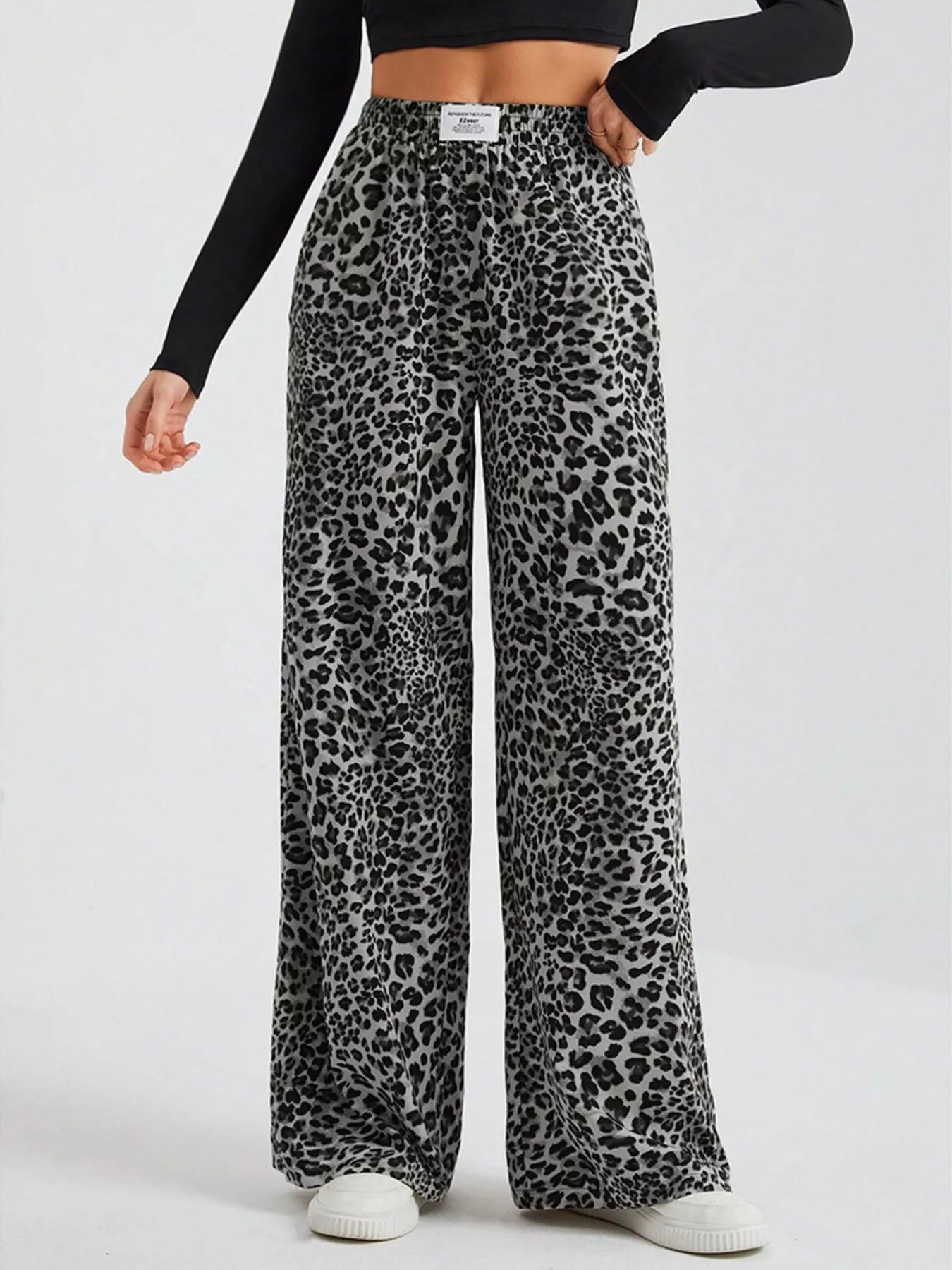Full Size Leopard Print Wide Leg Pants Plus Size - Tigbul's Variety Fashion Shop