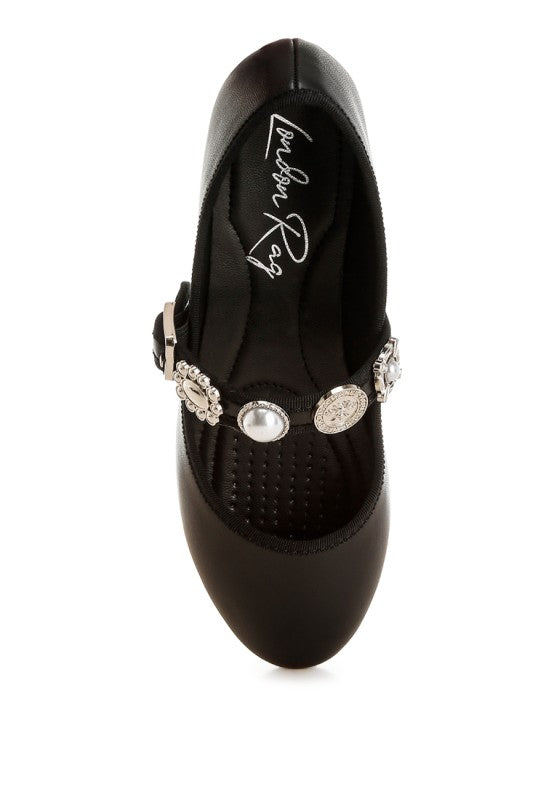 Kavana Charms Embellished Flat Mary Janes - Tigbul's Variety Fashion Shop