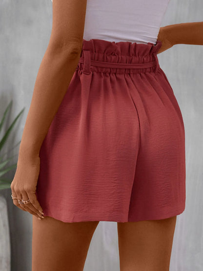 Tied Solid Color Shorts - Tigbul's Variety Fashion Shop
