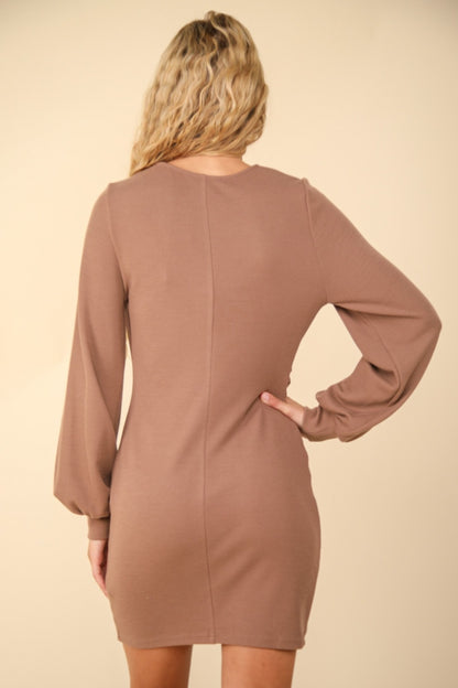 VERY J Ruched Detail Bodycon Mini Dress - Tigbul's Variety Fashion Shop