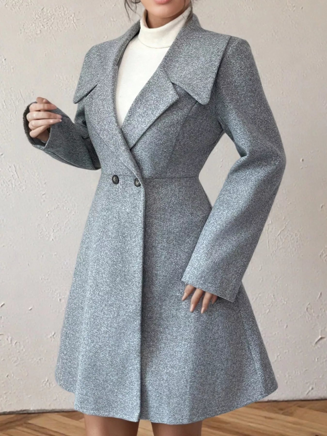 Double-Breasted Wool Blend Coat - Tigbul's Variety Fashion Shop