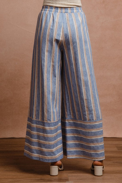 Striped Wide Leg Pants with Pockets - Tigbul's Variety Fashion Shop