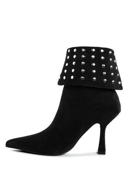 Piccini Stud Embellished Foldover Boots - Tigbul's Variety Fashion Shop