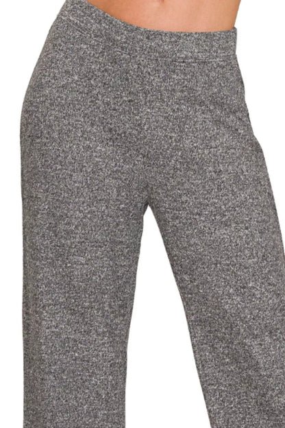 Soft Elastic Waisted Black Flare Pants - Tigbul's Variety Fashion Shop