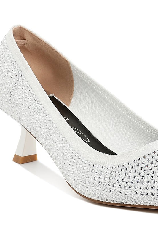 Vimto Breathable Flyknit Rhinestone Pumps - Tigbul's Variety Fashion Shop