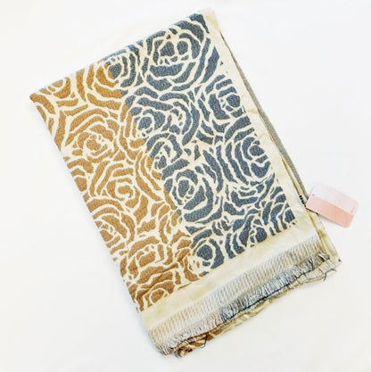 Lovely Rose Print Pattern Luxe Scarf - Tigbul's Variety Fashion Shop