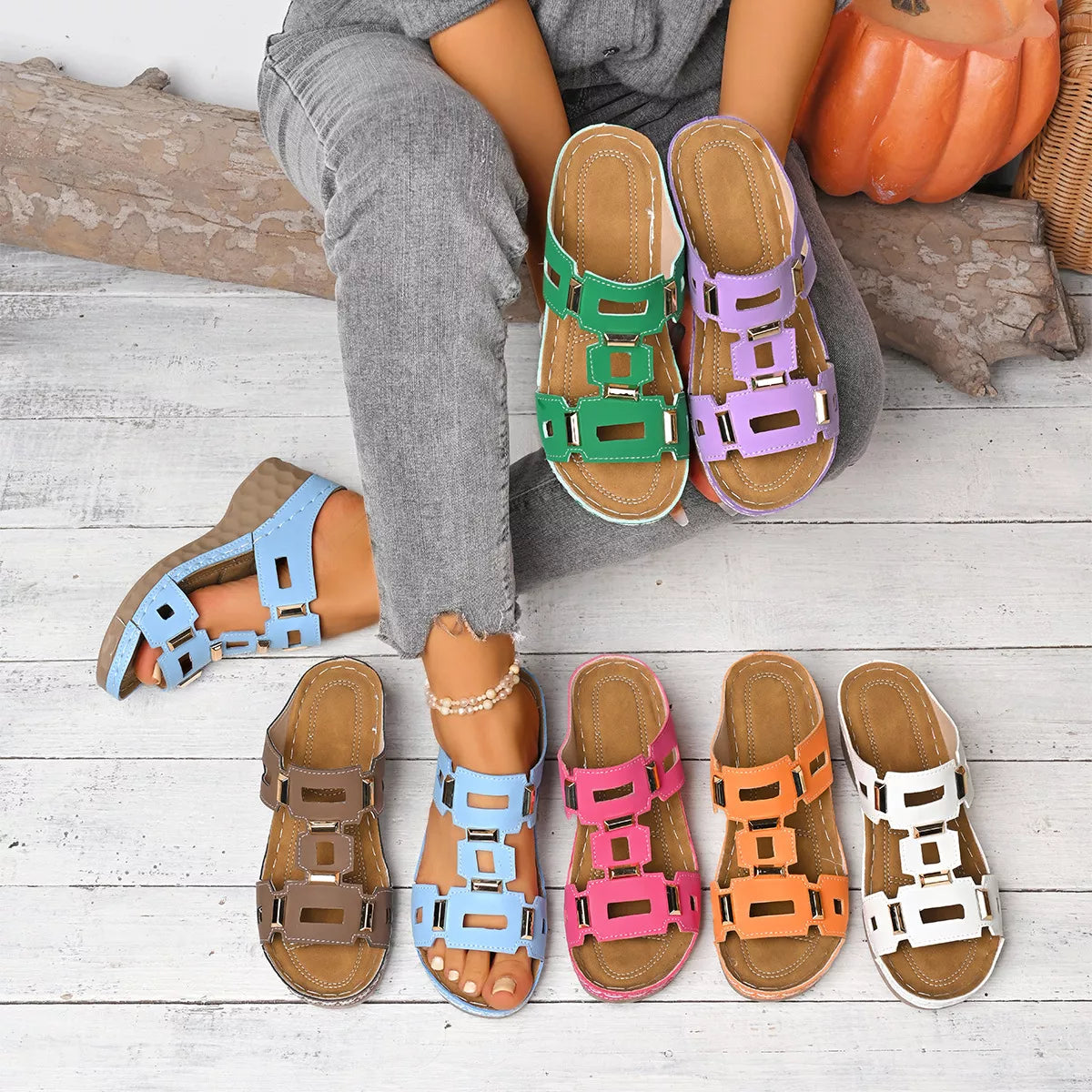 Women's Open Toe Wedge Sandals - Tigbul's Variety Fashion Shop