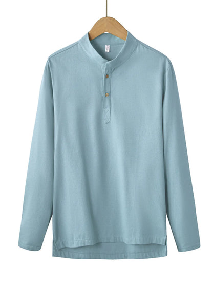Men's Plus Size Button Detail Long Sleeve Blouse - Tigbul's Variety Fashion Shop