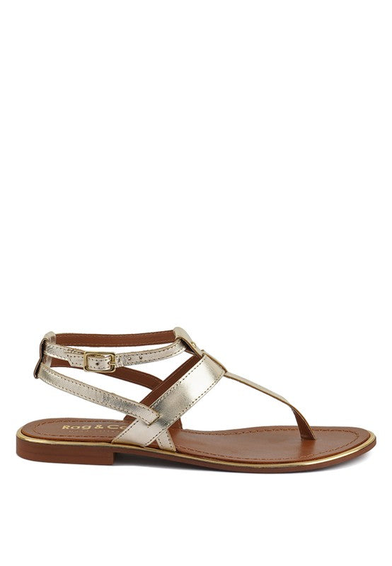 Rag & Co Irene Flat Leather Thong Sandals - Tigbuls Variety Fashion