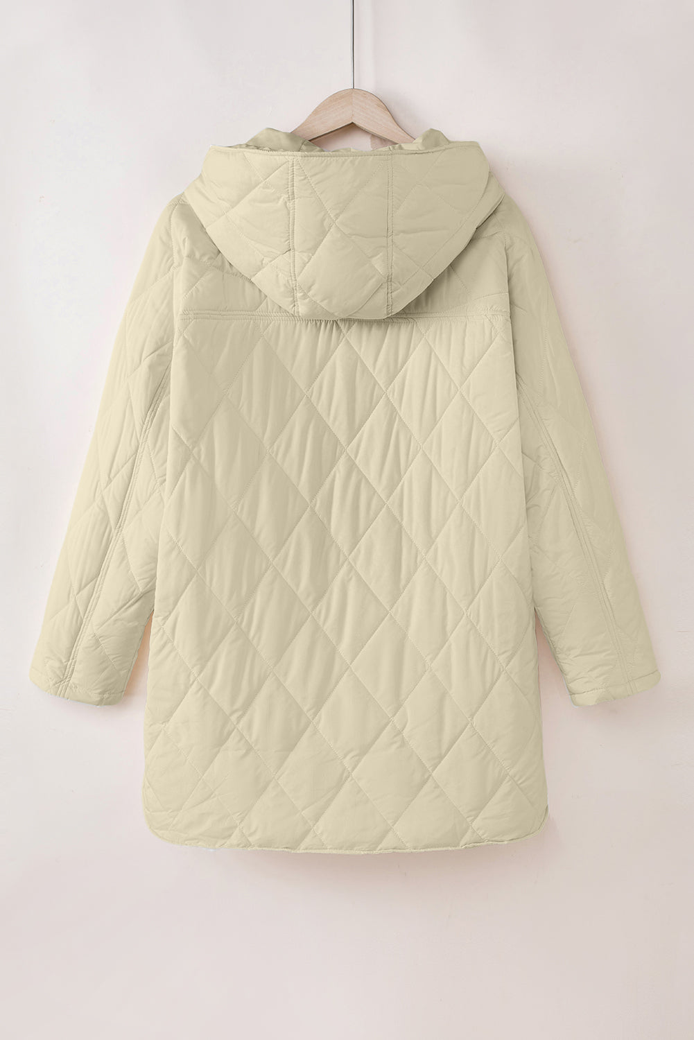 Snap Down Long Sleeve Quilted Winter Coat - Tigbul's Variety Fashion Shop