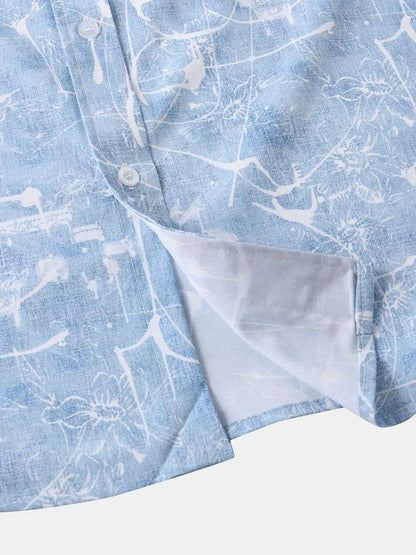 Men's Printed Short Sleeve Button Down Shirt - Tigbul's Variety Fashion Shop
