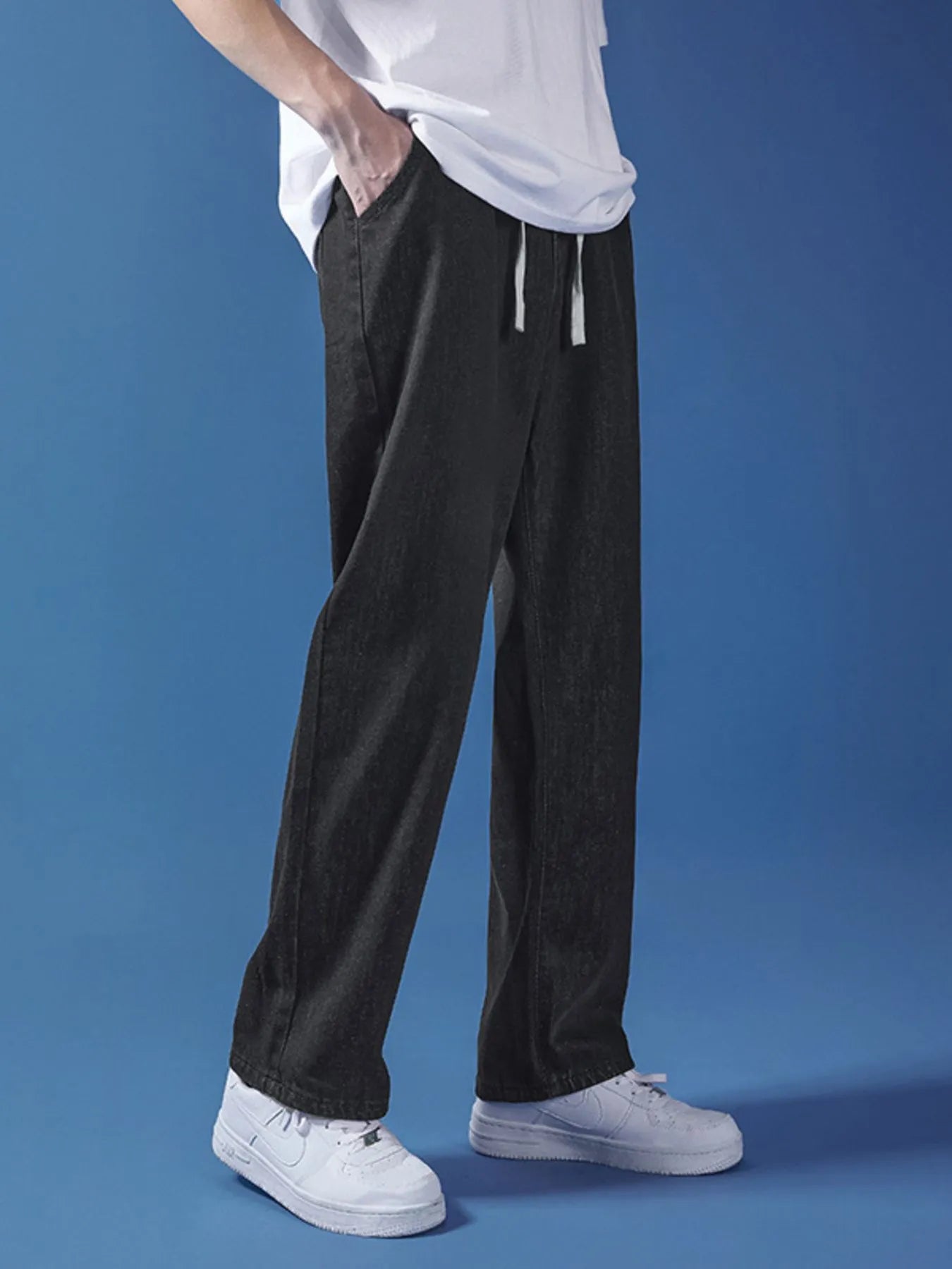 Men's Full Size Drawstring Relaxed Fit Jeans Plus Size - Tigbul's Variety Fashion Shop