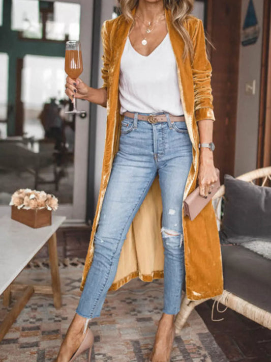 Open Front Long Sleeve Longline Cardigan - Tigbul's Variety Fashion Shop