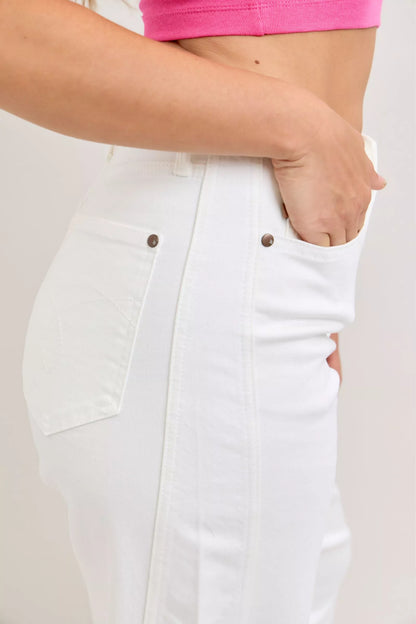 Judy Blue High-Waisted Rigid Magic Panel Barrel Jeans - Tigbul's Variety Fashion Shop