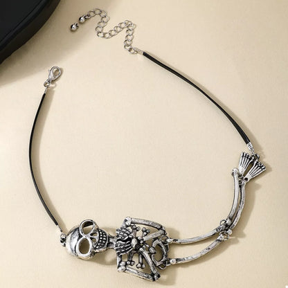 Alloy Skull Necklace and Bracelet Jewelry Set - Tigbul's Variety Fashion Shop
