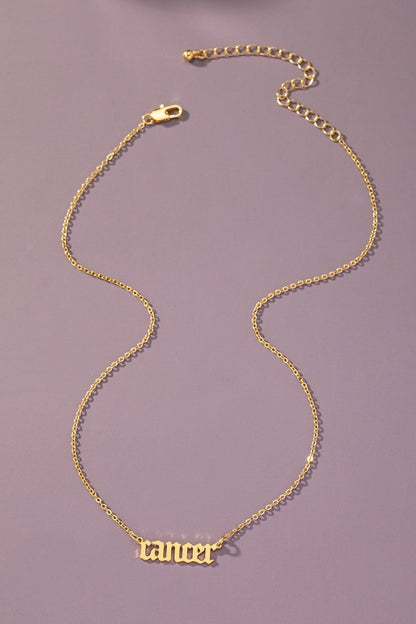 Laser cut zodiac sign pendant necklace - Tigbul's Variety Fashion Shop