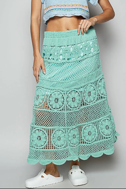 POL Lace Tiered Midi Skirt - Tigbul's Variety Fashion Shop