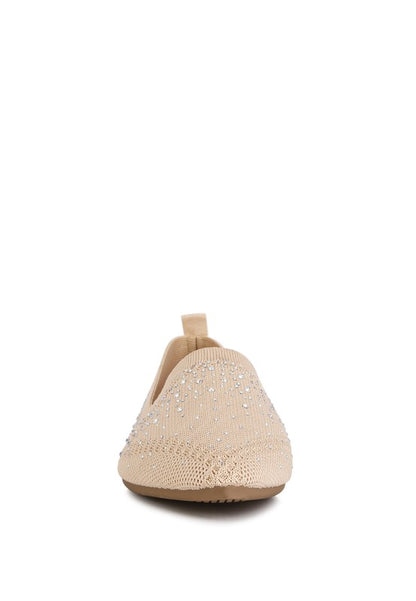 Abedi Rhinestone Embellished Pull Tab Loafers - Tigbuls Variety Fashion