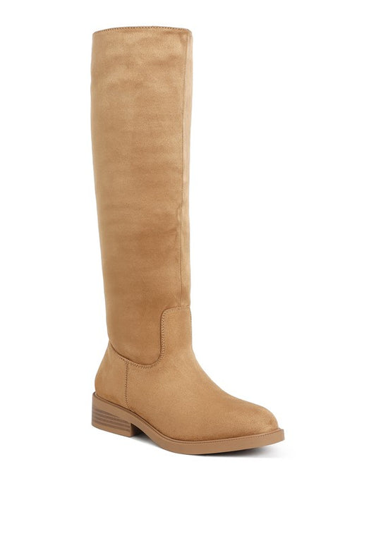 Chiru Round Toe Microfiber Calf Boots - Tigbul's Variety Fashion Shop