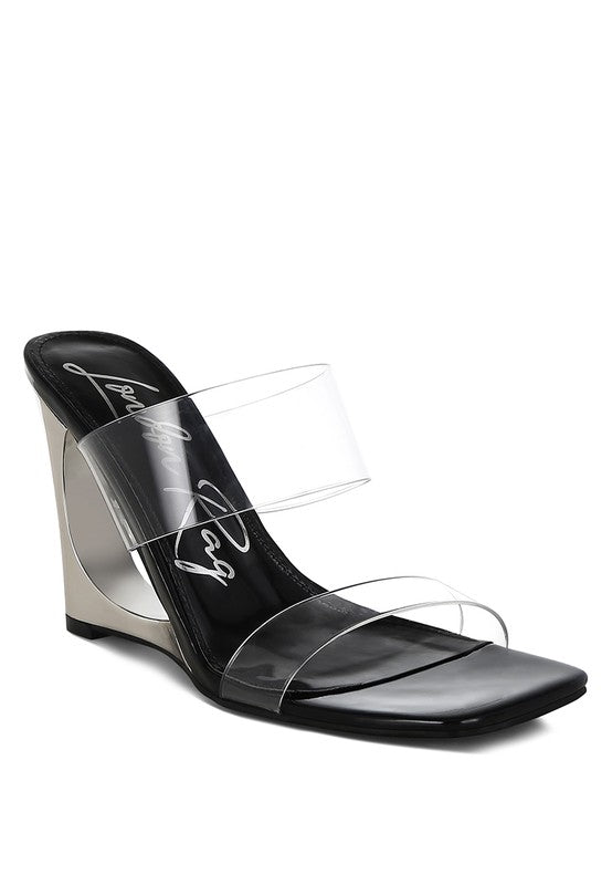 Zelene Fantasy 3.5" Wedge Heel Clear Sandals | Tigbuls Variety