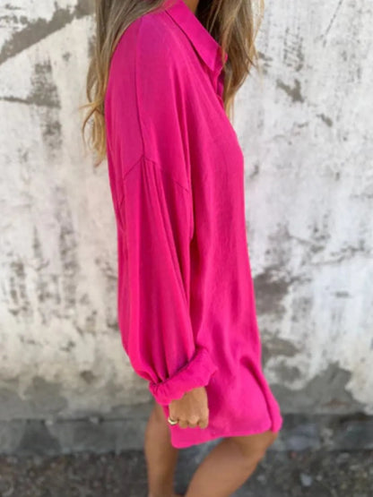 Pocketed Collared Neck Shirt and Shorts Set - Tigbul's Variety Fashion Shop