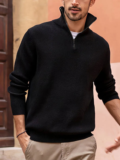 Men's Full Size Quarter Zip Long Sleeve Top Plus Size - Tigbul's Variety Fashion Shop