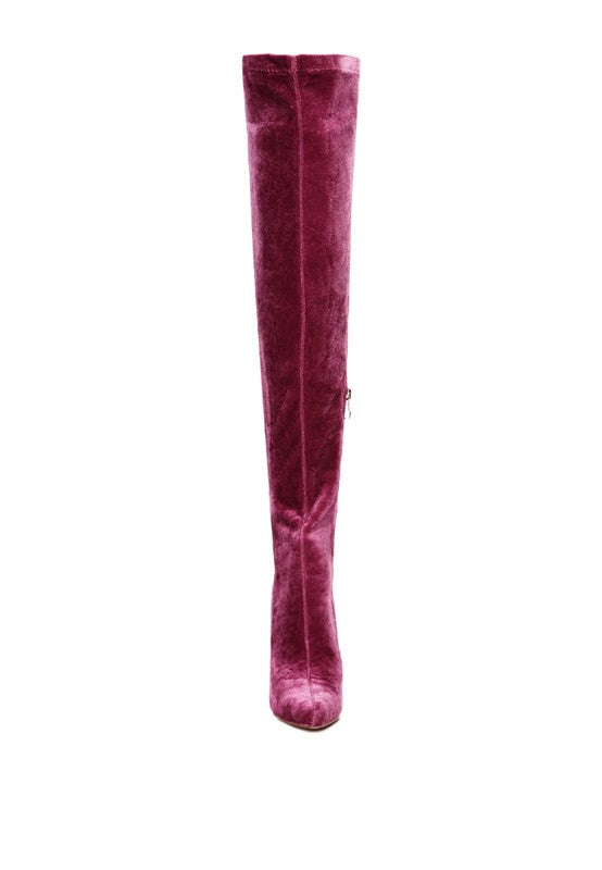 Stiletto Velvet Over The Knee Boots - Tigbuls Variety Fashion