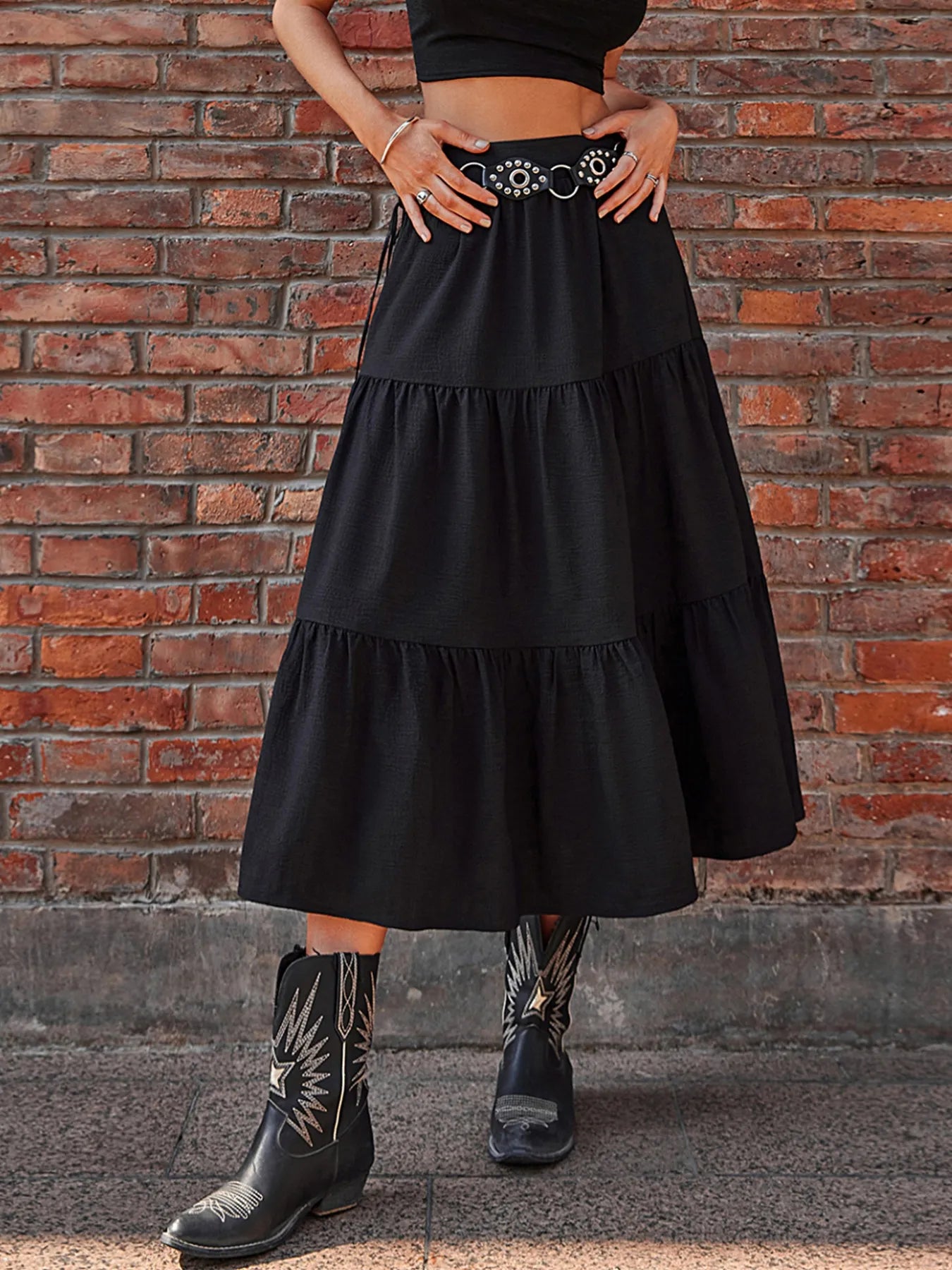 Tiered Midi Skirt - Tigbul's Variety Fashion Shop