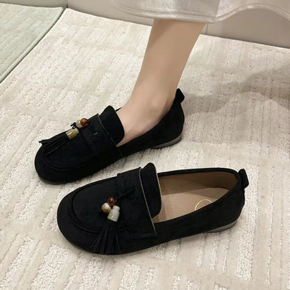 Tassel Round Toe Slip-Ons - Tigbul's Variety Fashion Shop