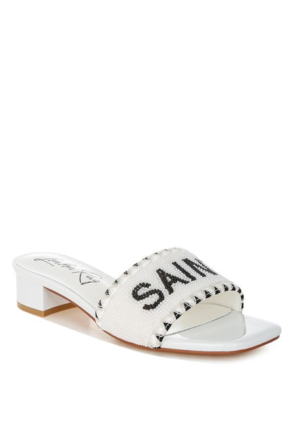 Poshta Saint Tropez Beaded Slip-On Heels - Tigbul's Variety Fashion Shop