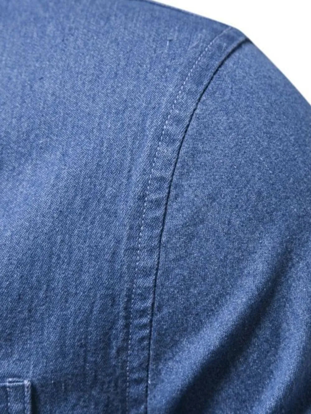 Men's Button-Down Denim Shirt with Chest Pocket - Tigbul's Variety Fashion Shop